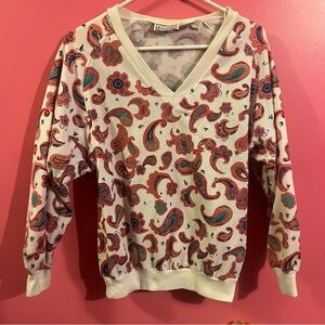 Vintage Andrew St. John Paisley Sweater Women's Size Medium